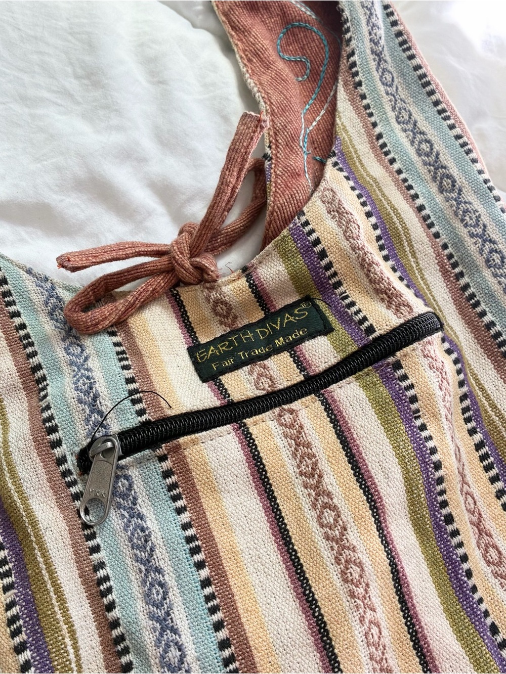 EARTH DIVAS Far Trade Made boho reversible tote - Picture 2 of 7